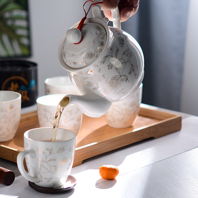 Service à thé porcelaine à fleurs