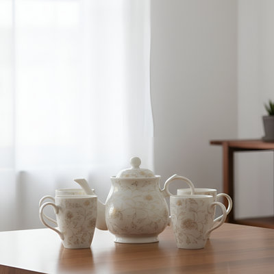 Service à thé porcelaine à fleurs