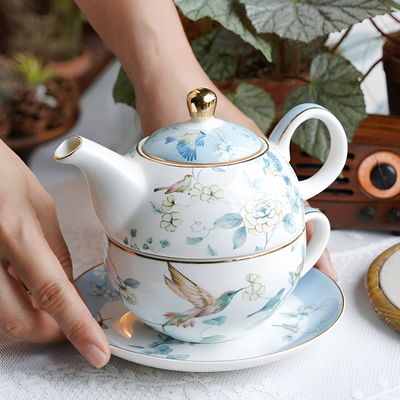 Service à thé solitaire porcelaine