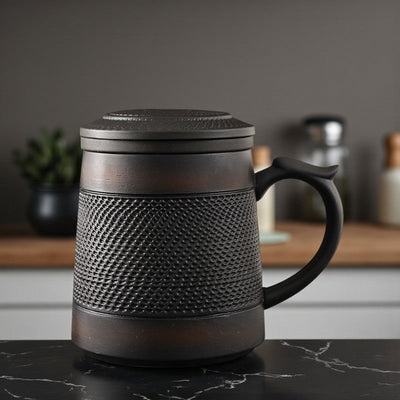 Tasse à thé avec infuseur terre cuite