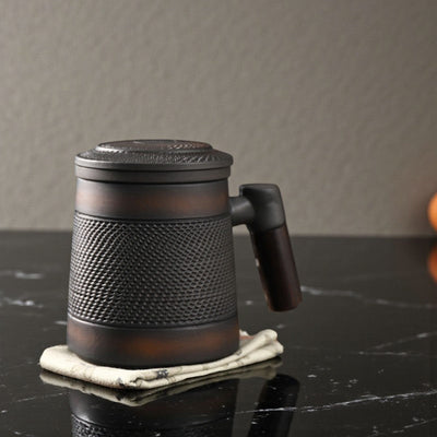 Tasse à thé avec infuseur terre cuite