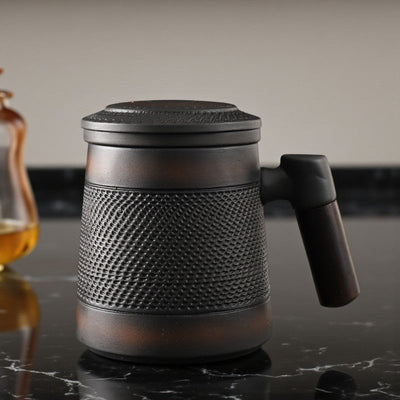 Tasse à thé avec infuseur terre cuite