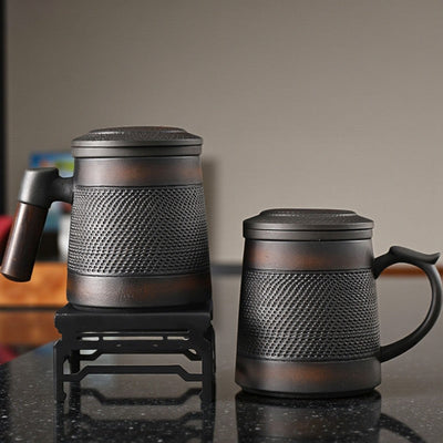 Tasse à thé avec infuseur terre cuite