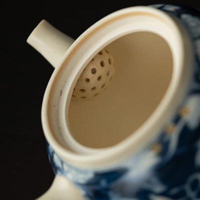 Théière ancienne fleur bleue