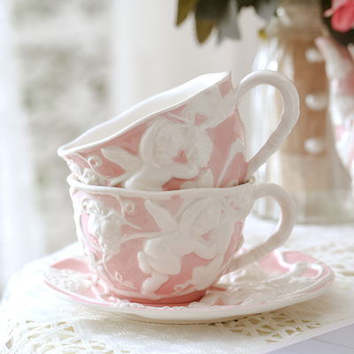 Théière anglaise décor romantique