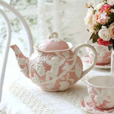 Théière anglaise décor romantique