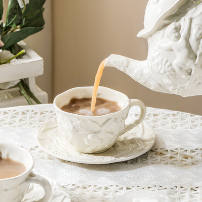 Théière anglaise décor romantique