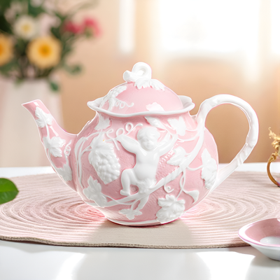 Théière anglaise décor romantique