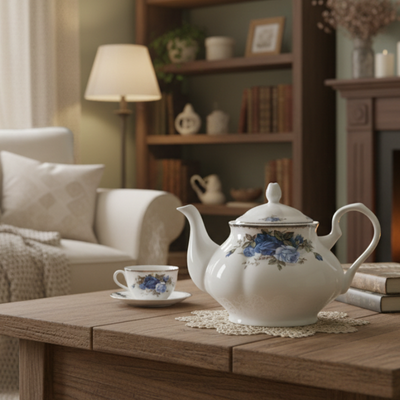 Théière anglaise porcelaine blanche