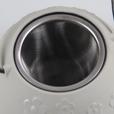 Théière blanche en fonte