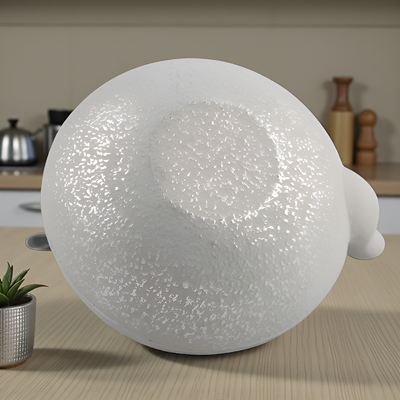 Théière blanche en fonte