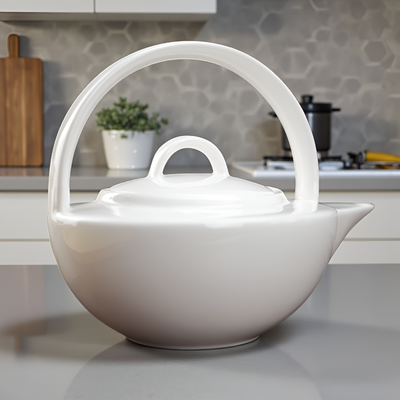 Théière blanche porcelaine fine