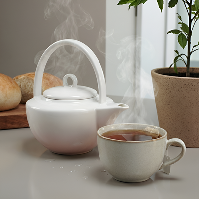 Théière blanche porcelaine fine