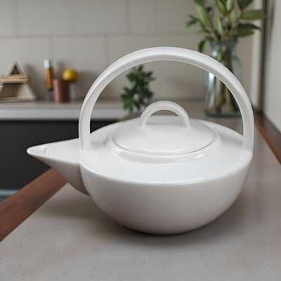 Théière blanche porcelaine fine