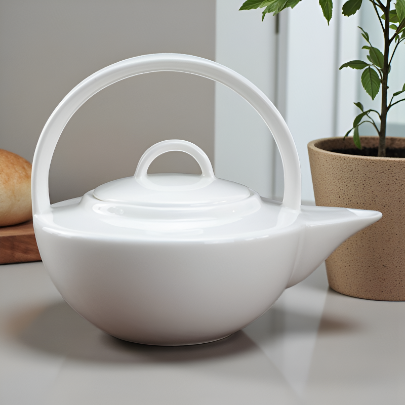 Théière blanche porcelaine fine