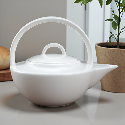 Théière blanche porcelaine fine