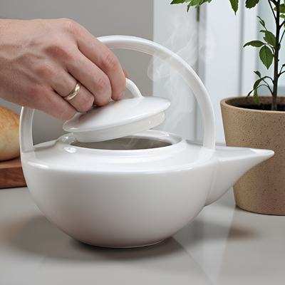 Théière blanche porcelaine fine