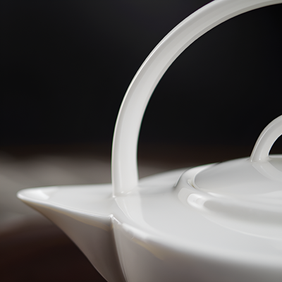 Théière blanche porcelaine fine