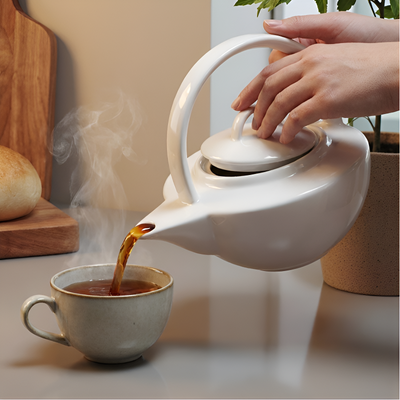 Théière blanche porcelaine fine