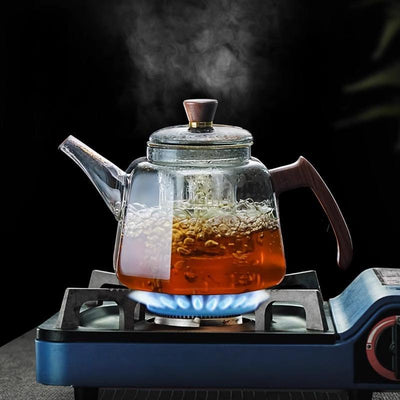 Théière borosilicate transparente