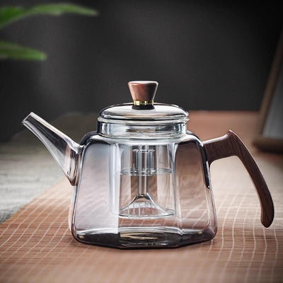 Théière borosilicate transparente