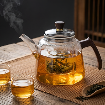 Théière borosilicate transparente