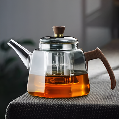 Théière borosilicate transparente