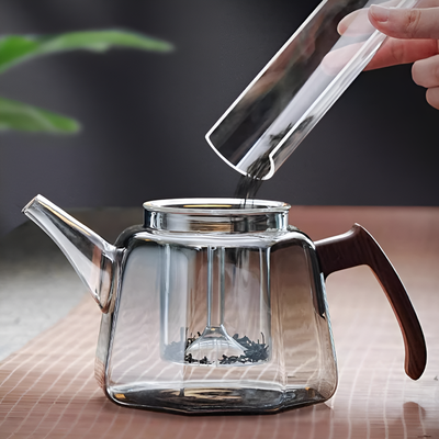 Théière borosilicate transparente