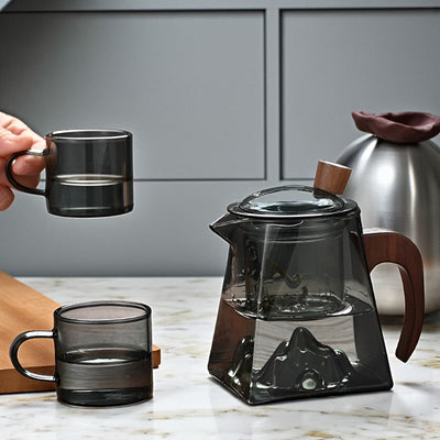 Théière carrée en verre