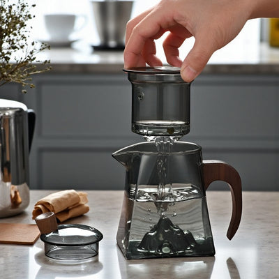 Théière carrée en verre