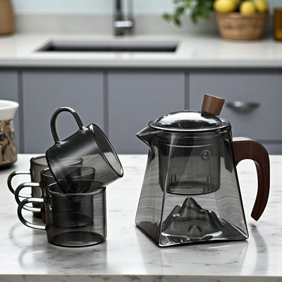 Théière carrée en verre