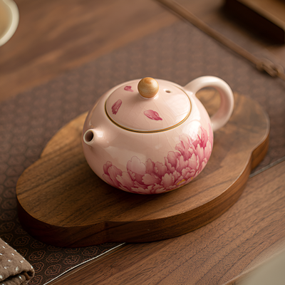Théière céramique rose