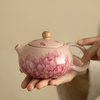 Théière céramique rose