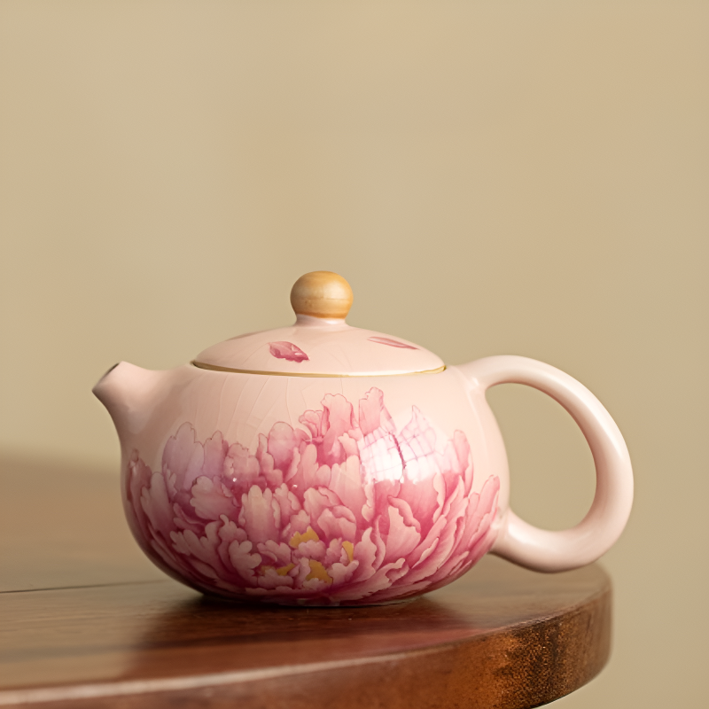 Théière céramique rose