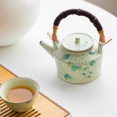 Théière céramique de style bambou