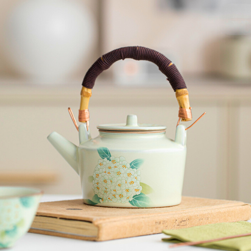 Théière céramique de style bambou