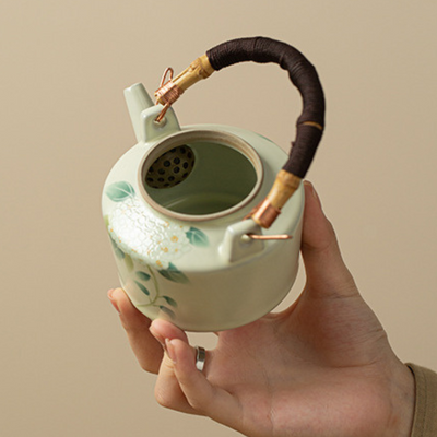 Théière céramique de style bambou