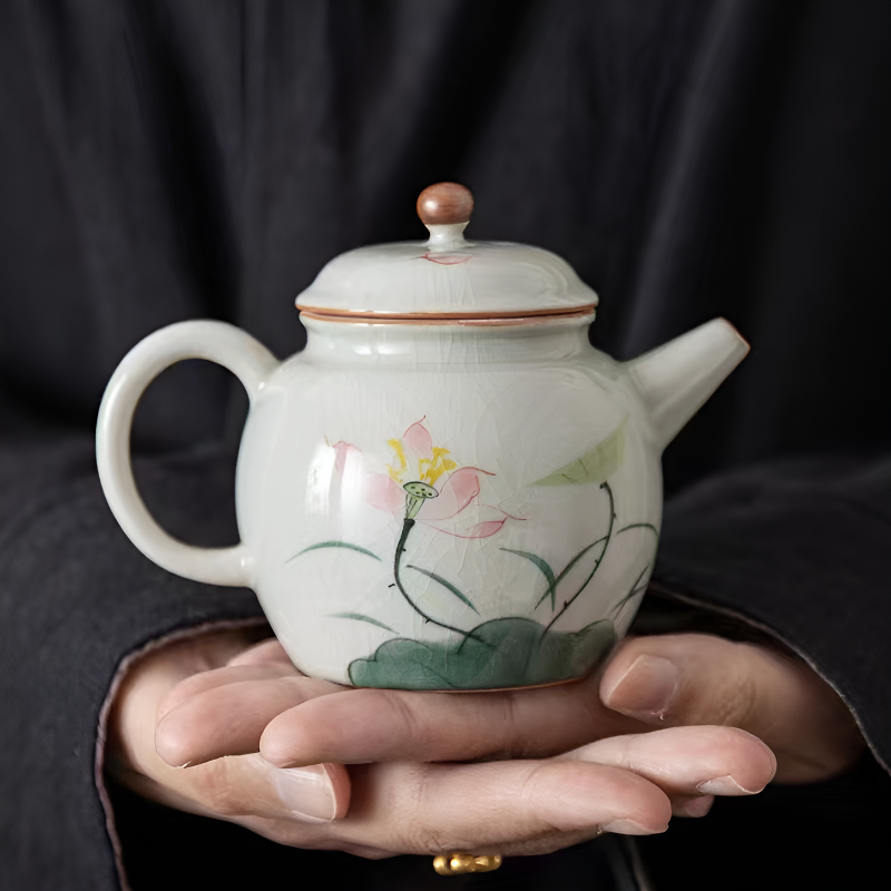 Théière céramique style végétale