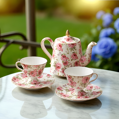 Théière fleurie vintage