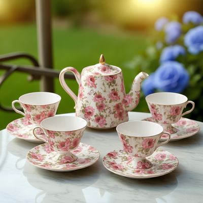 Théière fleurie vintage