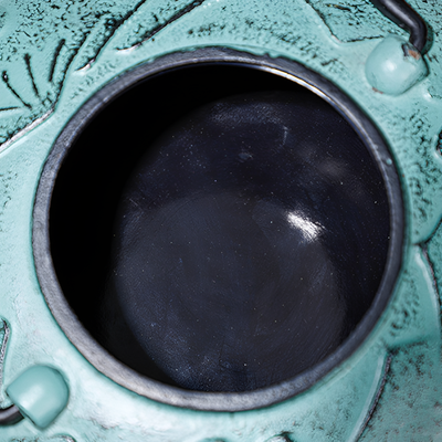 Théière en fonte bleu