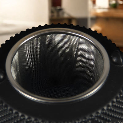 Théière en fonte avec filtre pour le thé