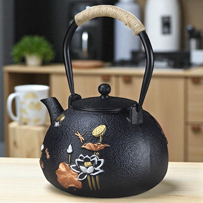 Théière en fonte lotus