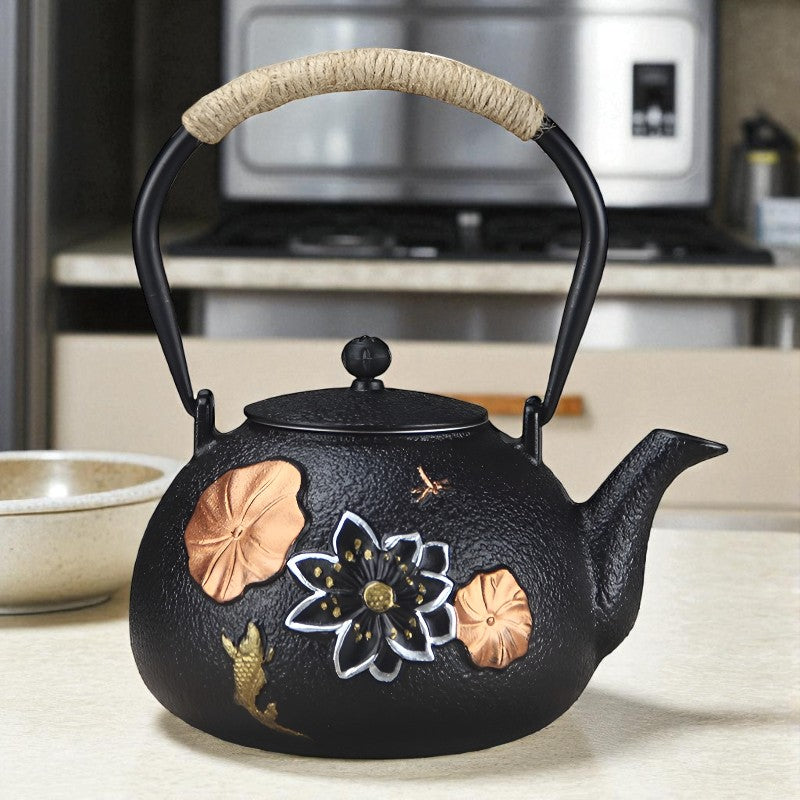 Théière en fonte lotus