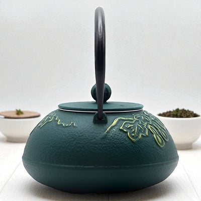 Théière en fonte vert foncé