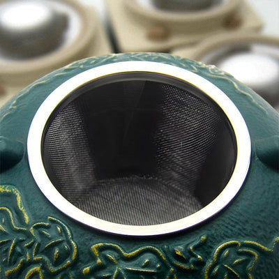 Théière en fonte vert foncé