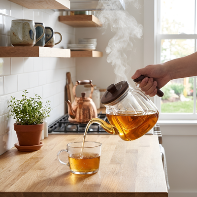 Théière individuelle transparente