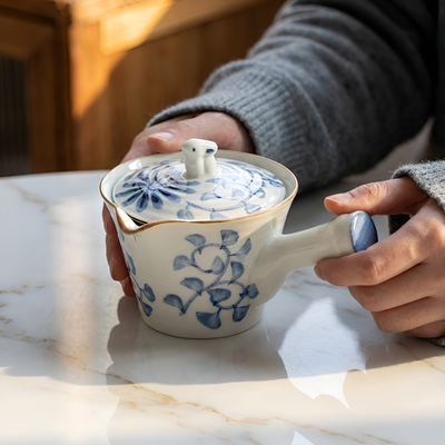 Théière japonaise bleue