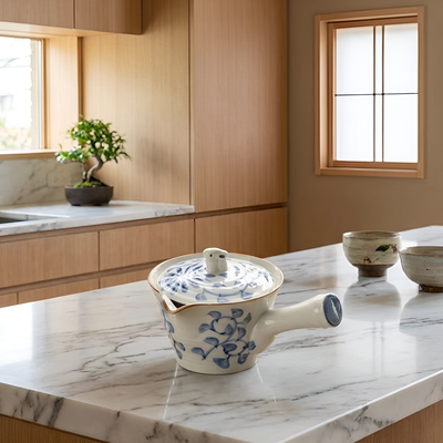 Théière japonaise bleue