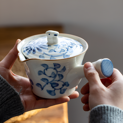 Théière japonaise bleue